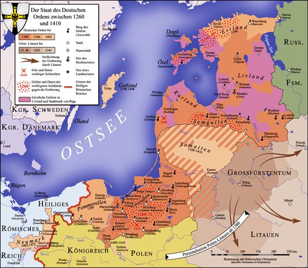 Historyczne mapy Polski - 1260-1410 - Rozwój państwa zakonu krzyżackiego.png