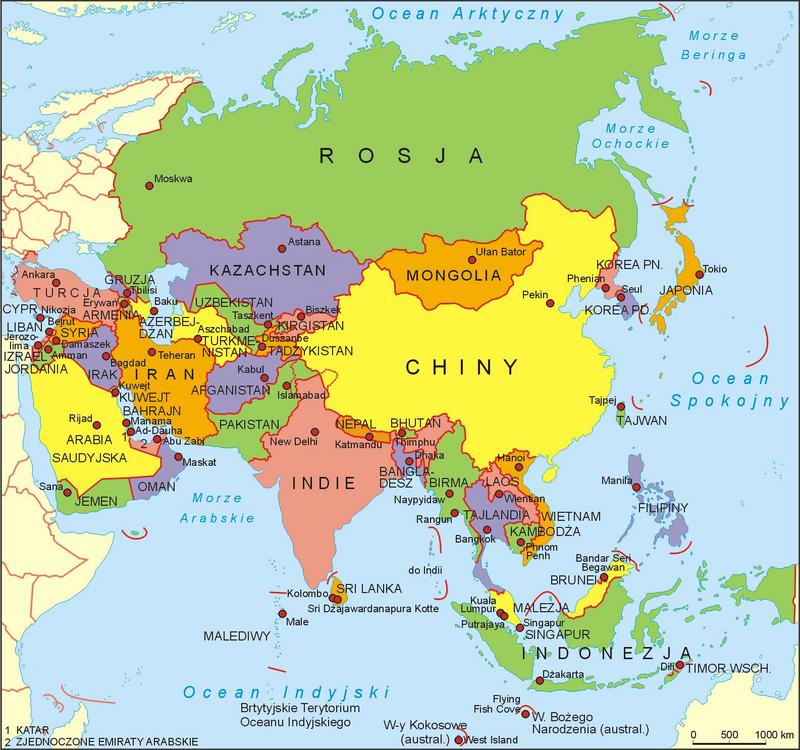 mapki - Mapa Azji - stolice i państwa.jpeg